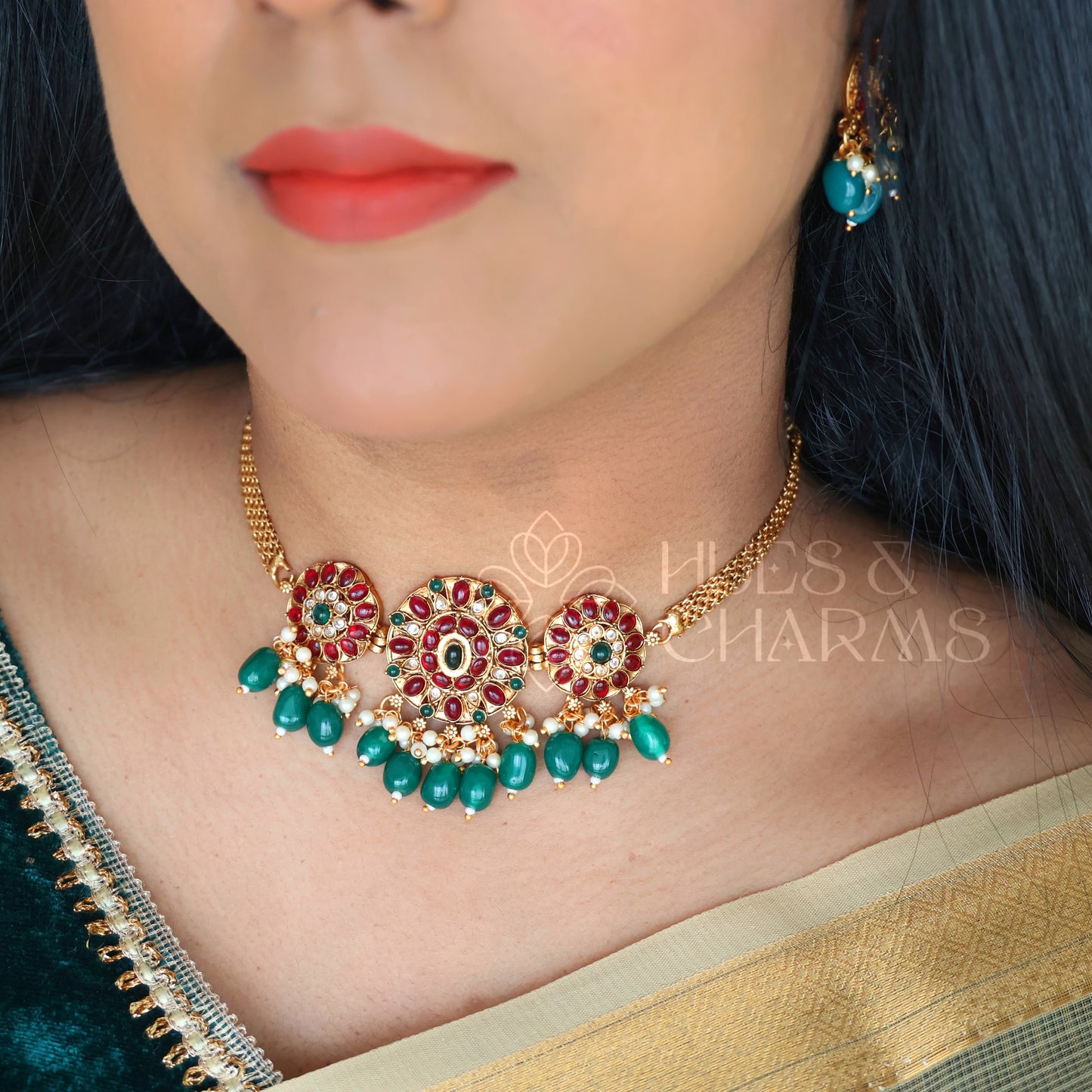 TRADITIONAL MOHINI KEMP CHOKER SET