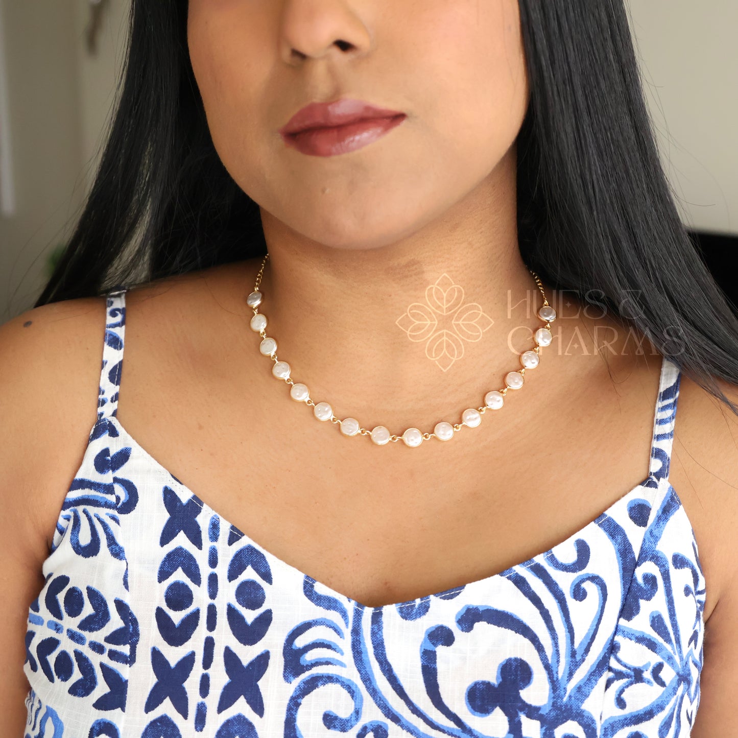 GOLDEN PEARL COIN NECKLACE SET