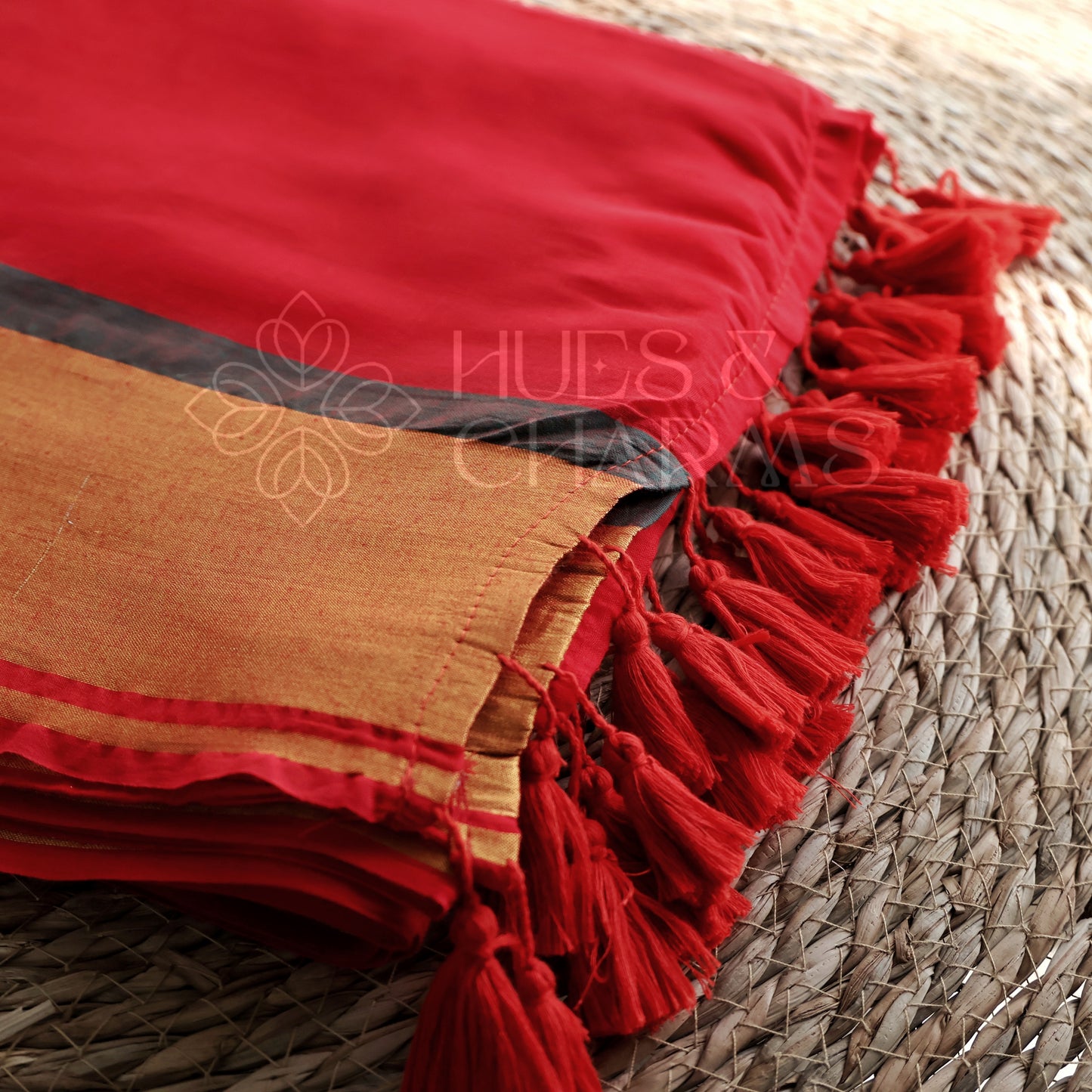 PURE MUL COTTON SAREE - KUMKUMA