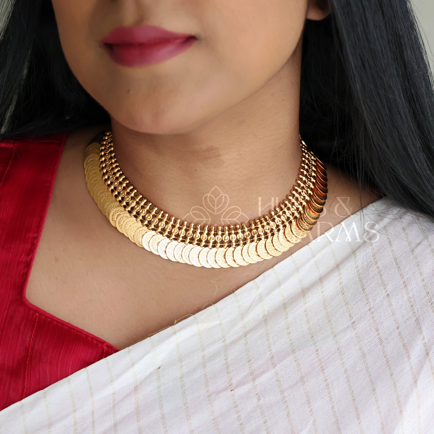 GOLDEN STATEMENT LAKSHMI COIN NECKLACE SET