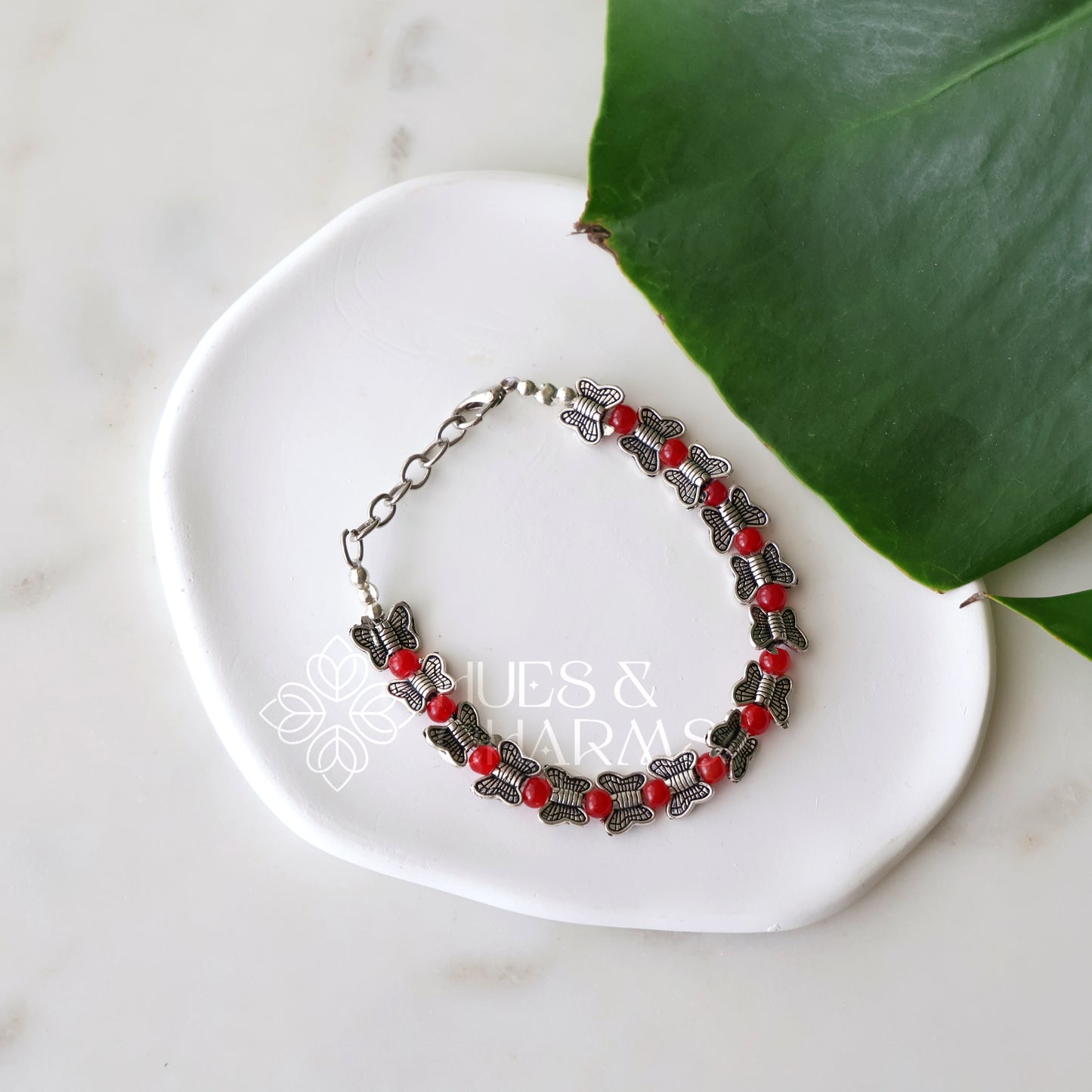 OXIDISED MOTIF AND BEADS ADJUSTABLE BRACELET (OPTIONS AVAILABLE)