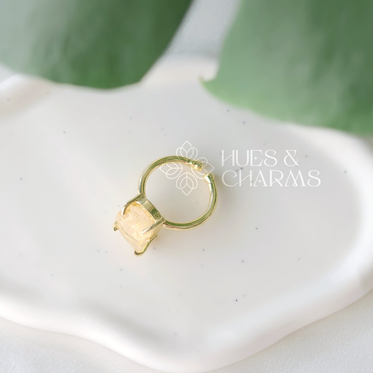 RAW STONE ADJUSTABLE RING (COLOURS AVAILABLE)
