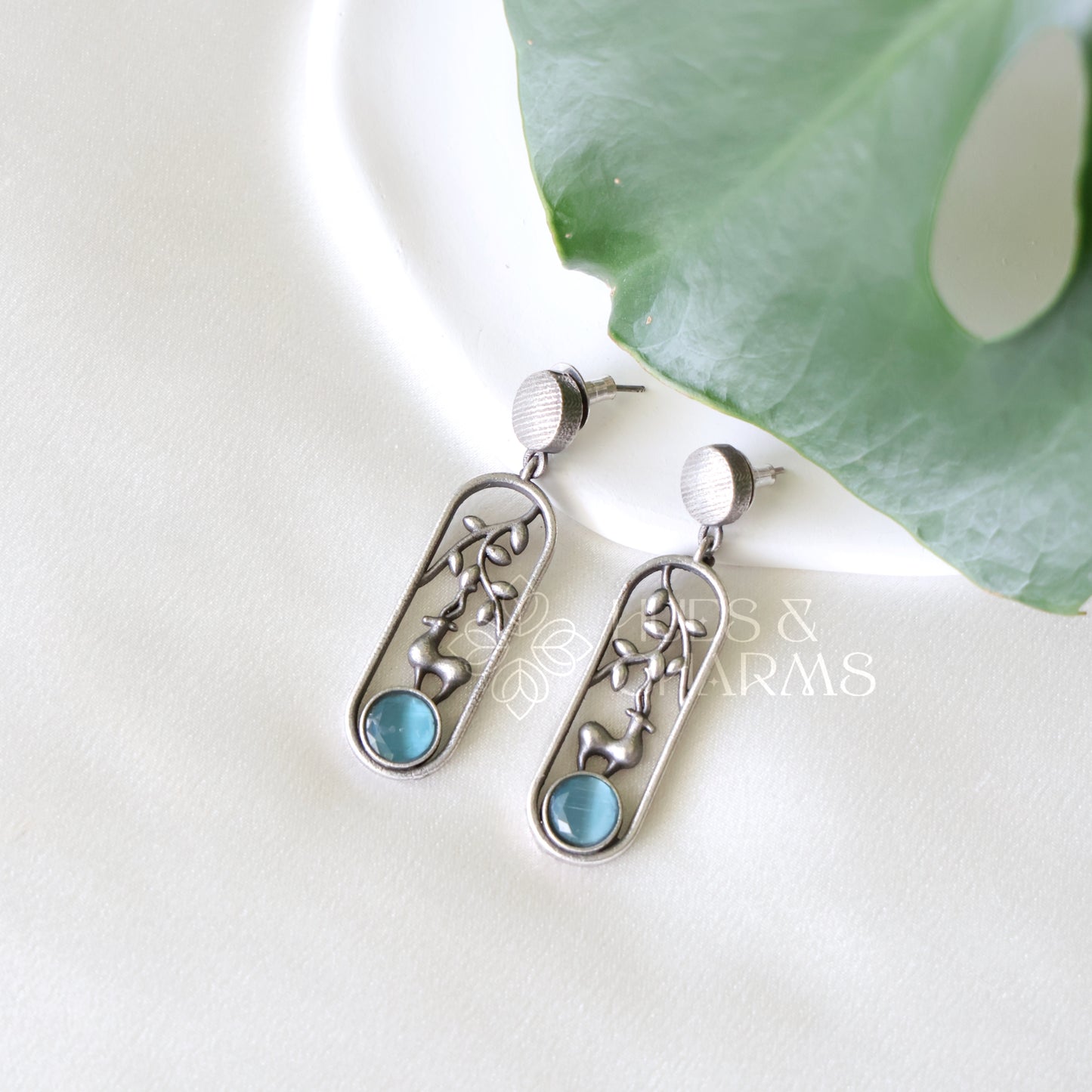 OXIDIZED MINIMAL GLOSSY DANGLER EARRINGS ( COLOURS AVAILABLE )