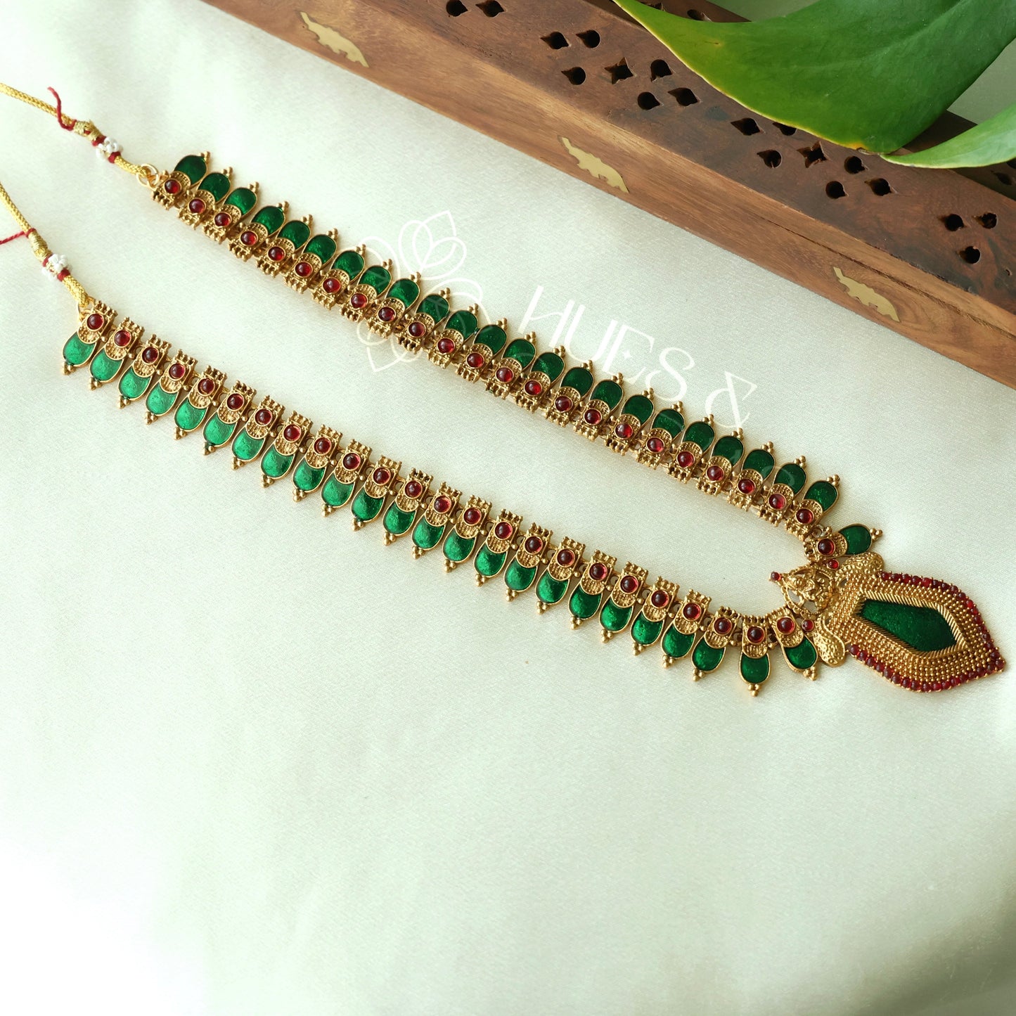 GOLDEN PALAKKA LAKSHMI HARAM SET (Colours available)