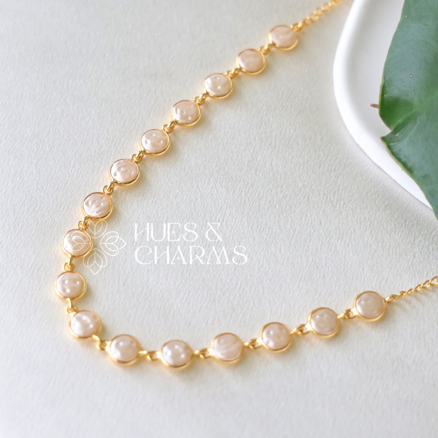 GOLDEN PEARL COIN NECKLACE SET