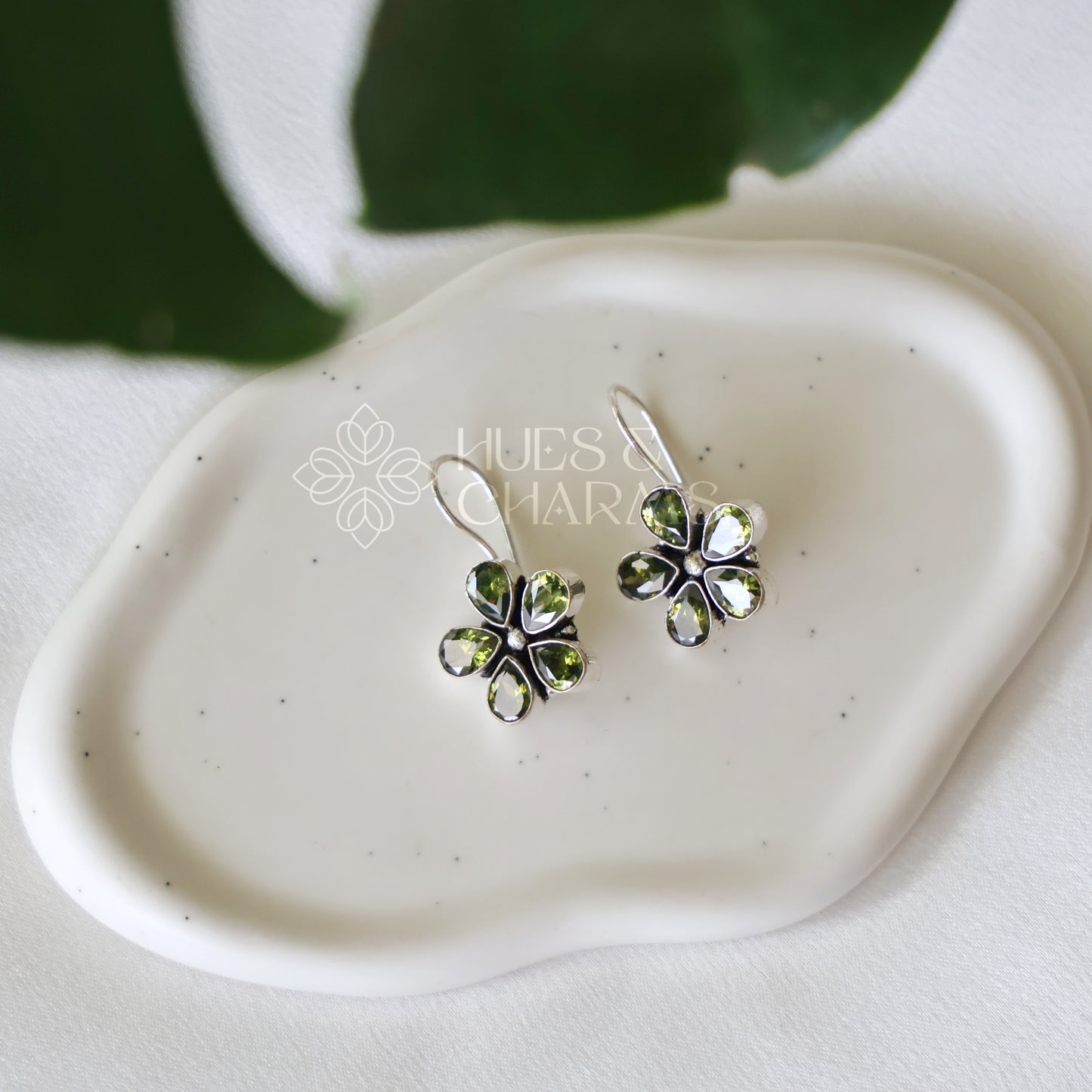 5 PETALS FLOWER DROP SILVER EARRINGS (COLOURS AVAILABLE)