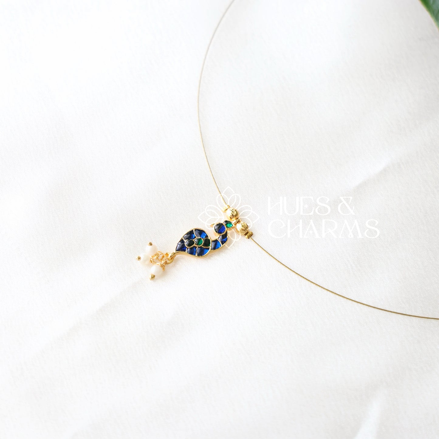 GOLDEN PEACOCK CHARM FLOATING NECKPIECE (COLOURS AVAILABLE)