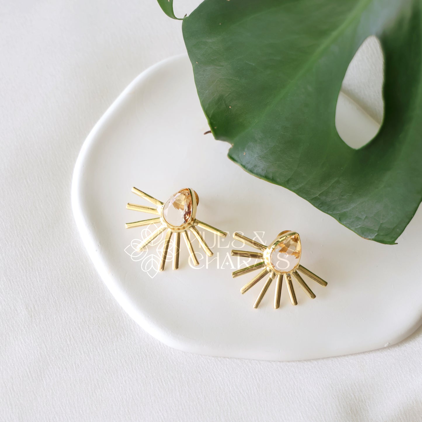 GOLDEN GLOSSY TEARDROP RADIANCE EARRINGS (COLOURS AVAILABLE)
