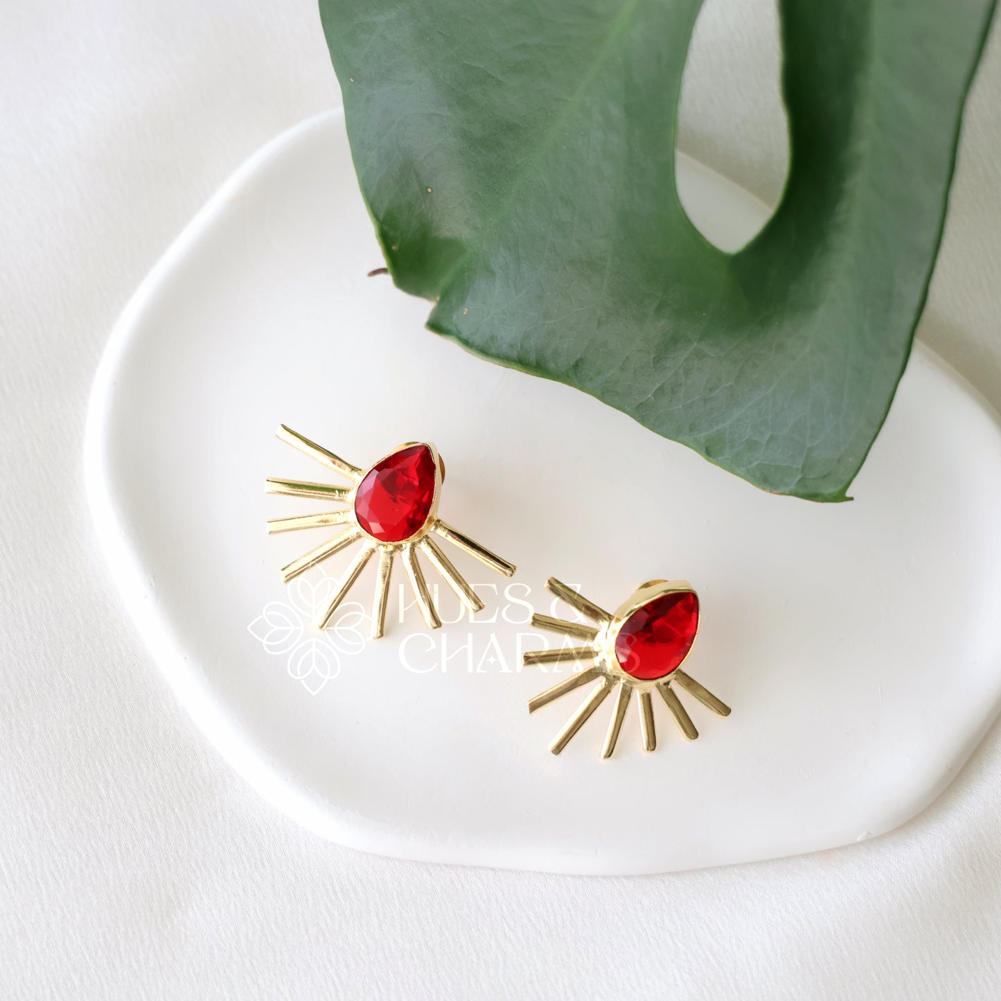 GOLDEN GLOSSY TEARDROP RADIANCE EARRINGS (COLOURS AVAILABLE)