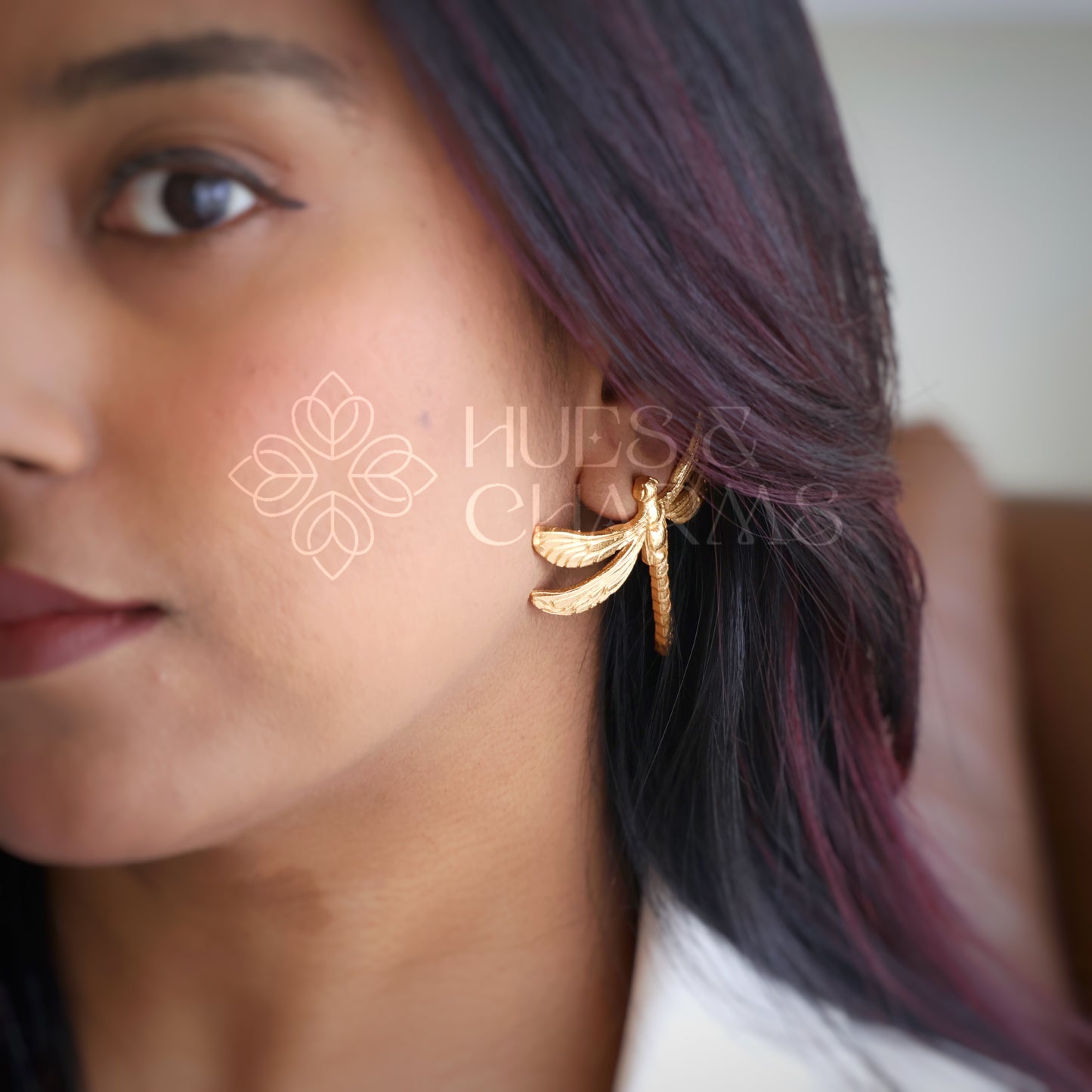 GOLDEN STATEMENT DRAGONFLY EARRINGS