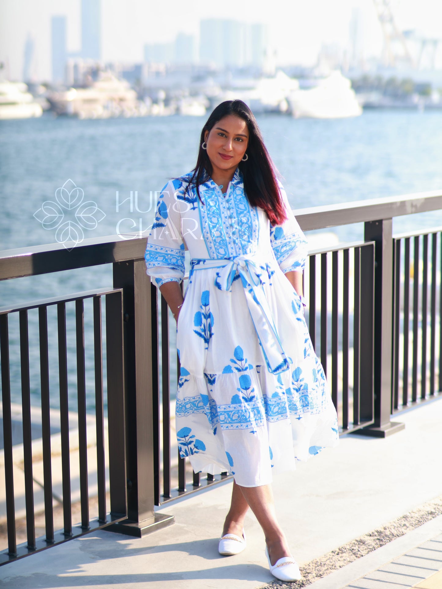 CAPRI BLUE BLOSSOM DRESS