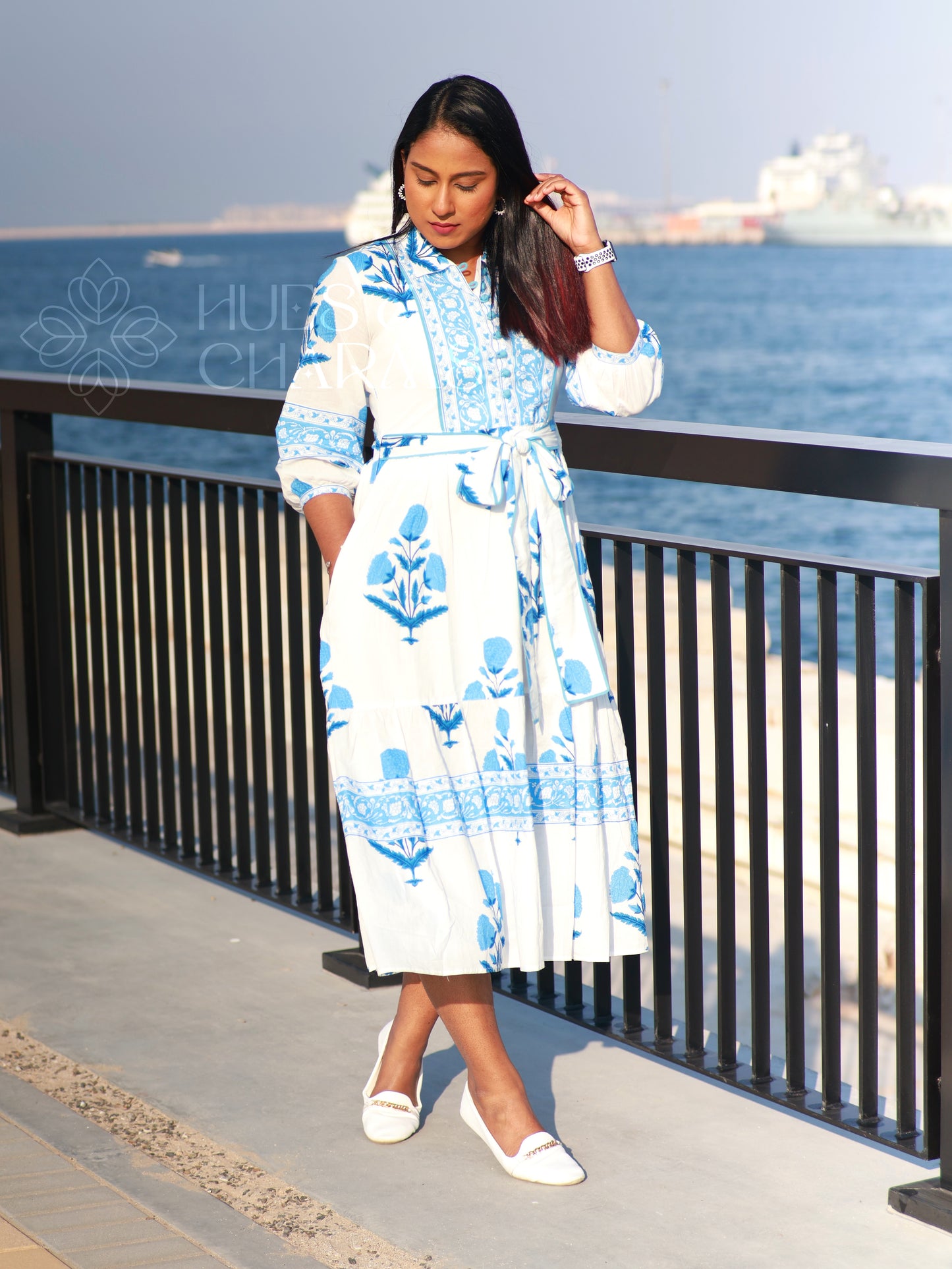 CAPRI BLUE BLOSSOM DRESS