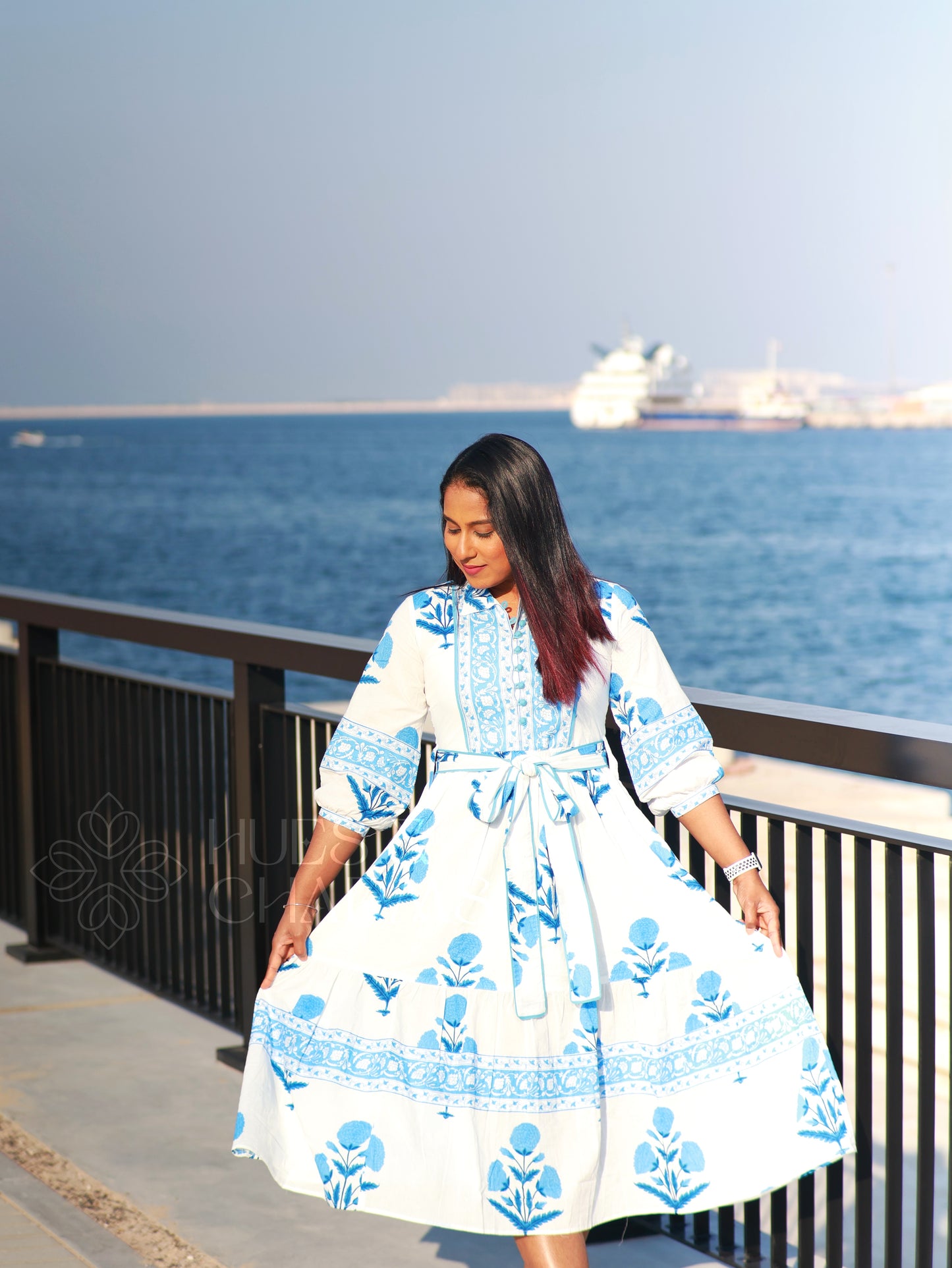 CAPRI BLUE BLOSSOM DRESS