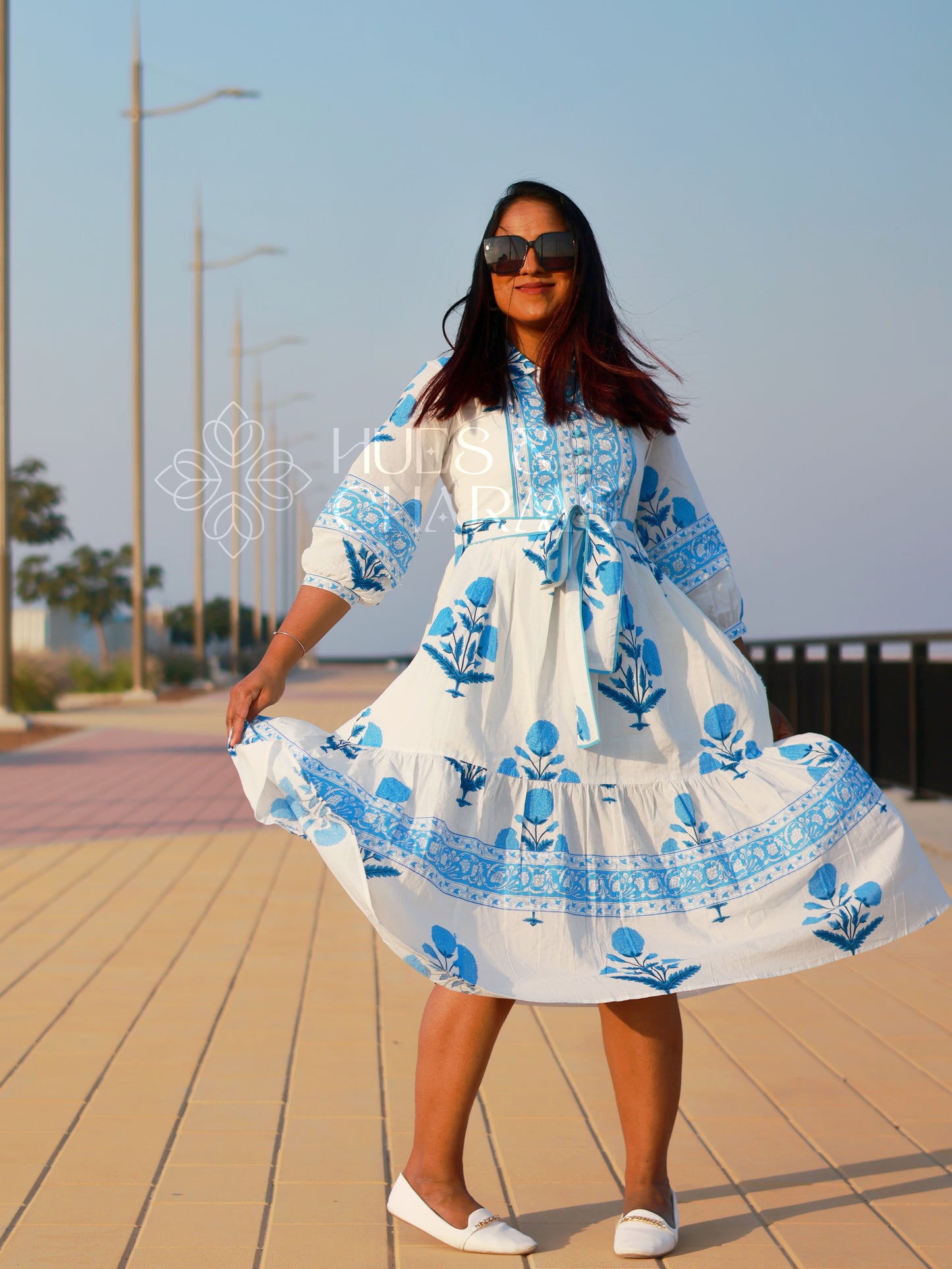 CAPRI BLUE BLOSSOM DRESS