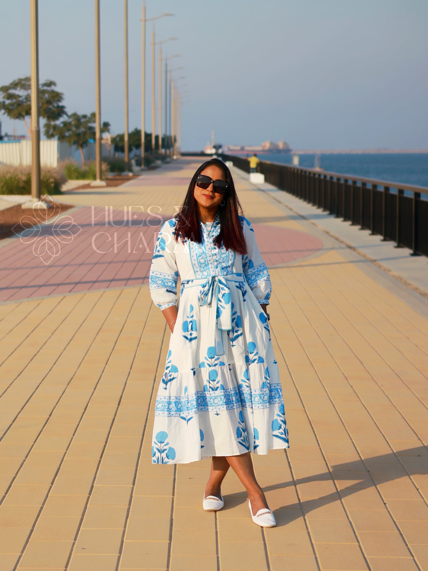 CAPRI BLUE BLOSSOM DRESS