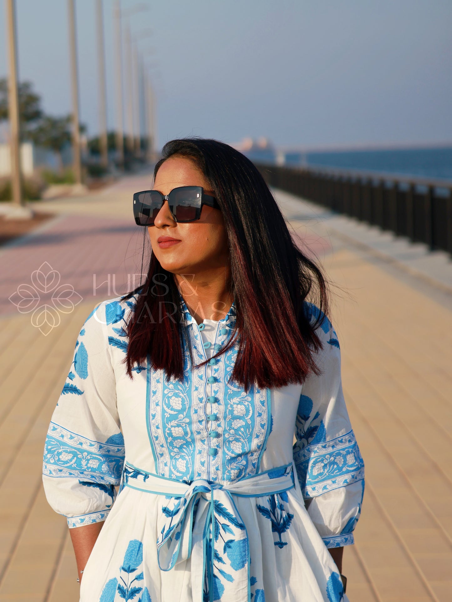CAPRI BLUE BLOSSOM DRESS