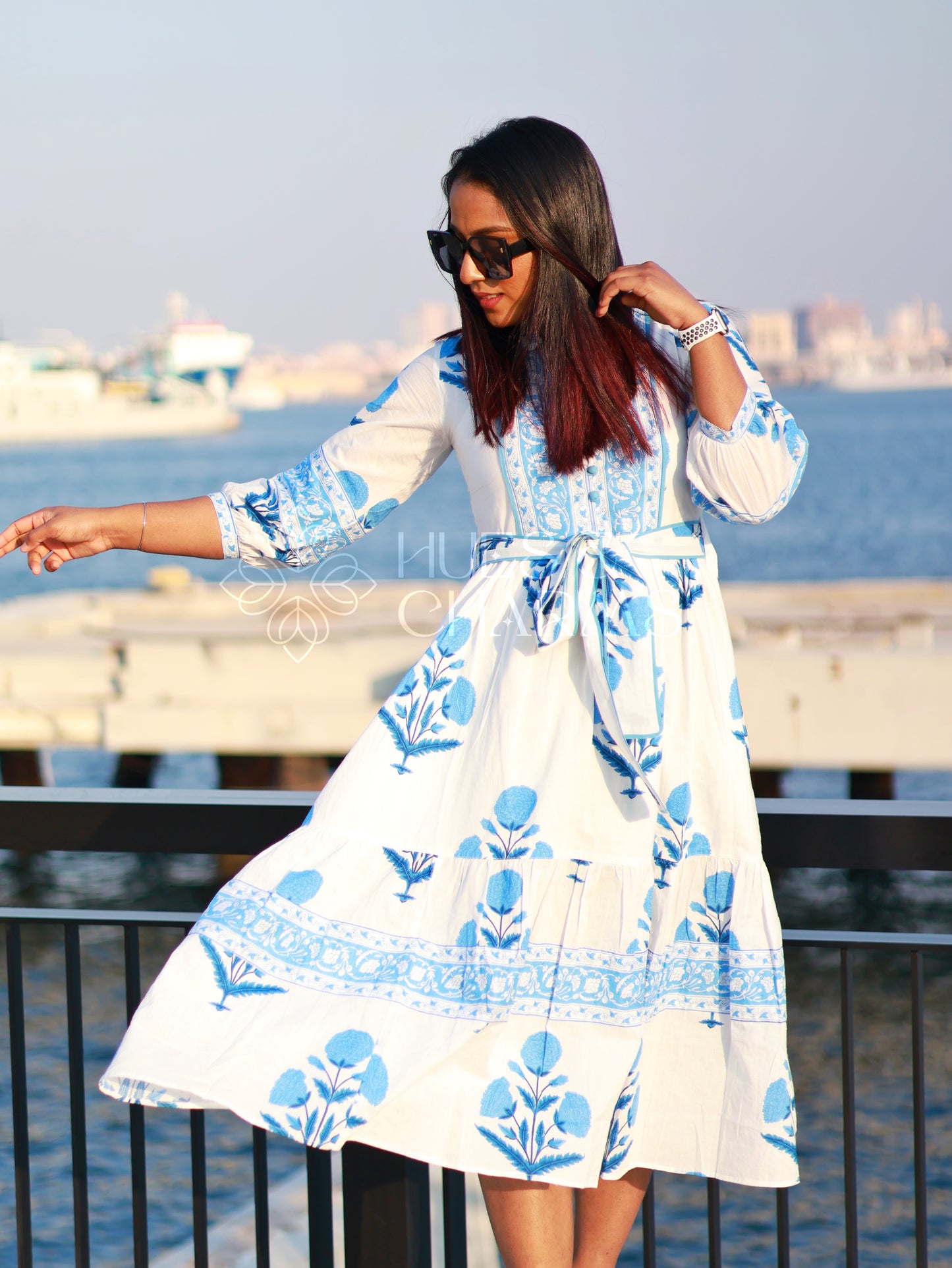 CAPRI BLUE BLOSSOM DRESS