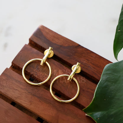 GOLDEN TWIST HOOP DANGLER EARRINGS