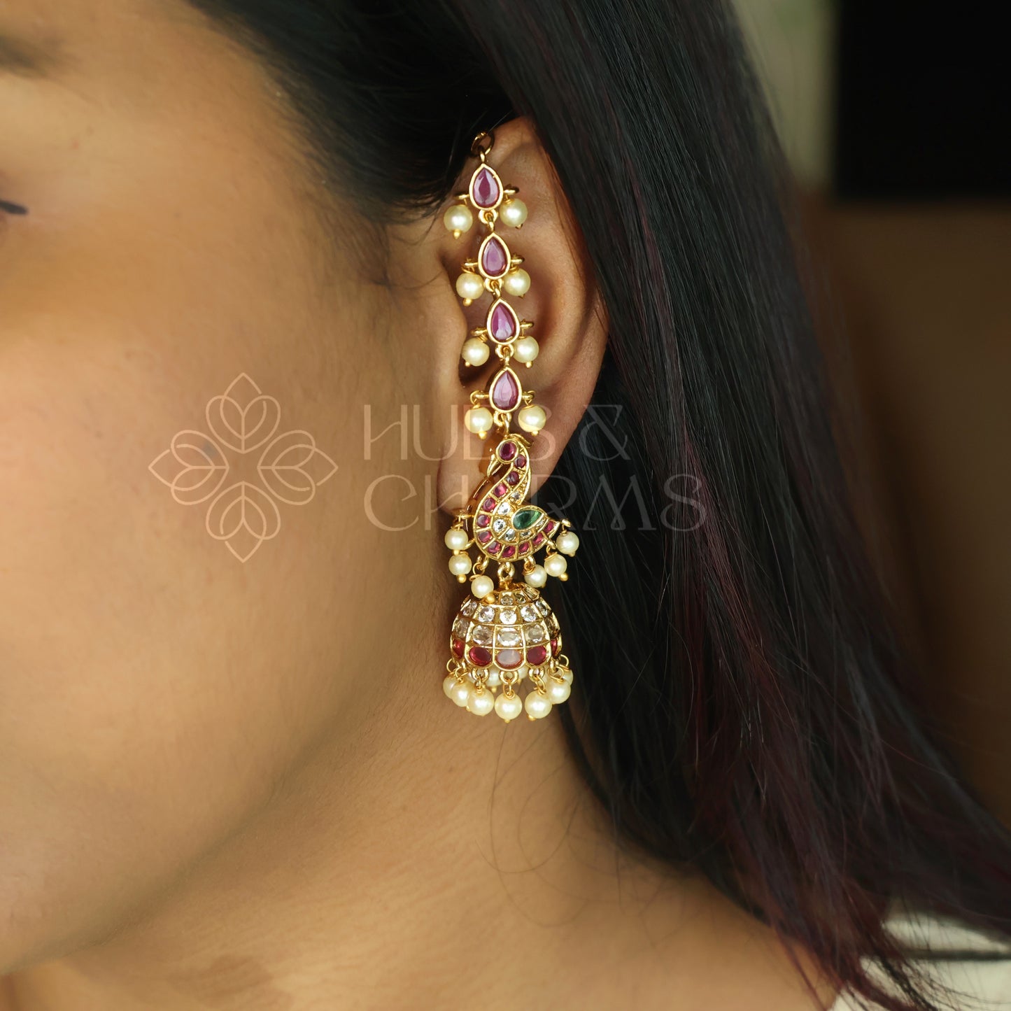 MAYURA RATNA KEMP JHUMKA WITH MATTAL