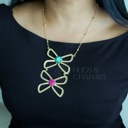 GOLDEN BUTTERFLY LONG NECKPIECE