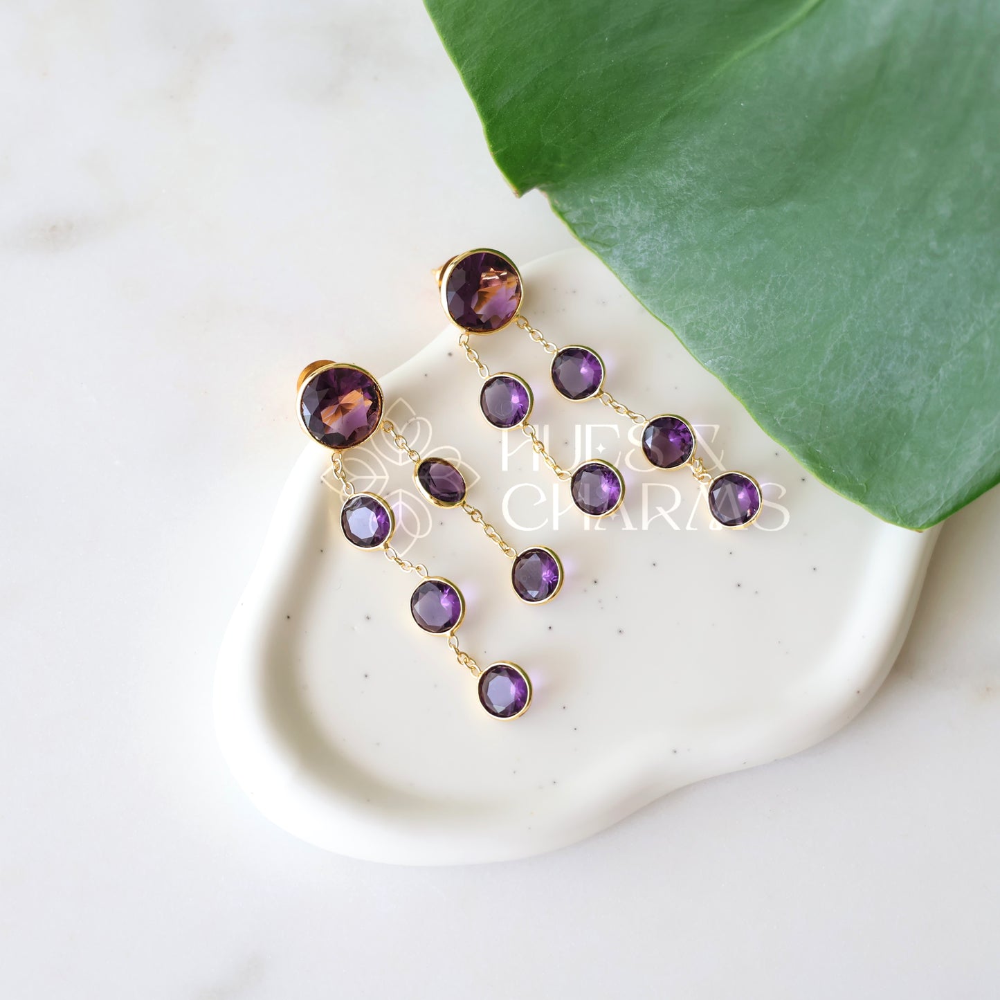 GLOSSY ROYAL AZURE FALL EARRINGS (COLOURS AVAILABLE)