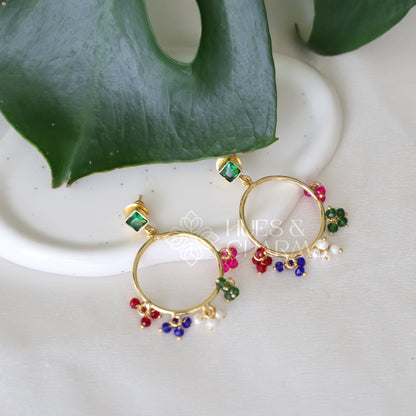 GOLDEN RANGOLI HOOPS EARRINGS