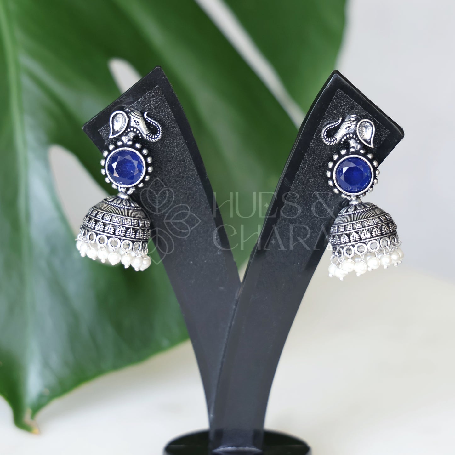 OXIDISED ELEPHANT JHUMKAS( COLOURS AVAILABLE )