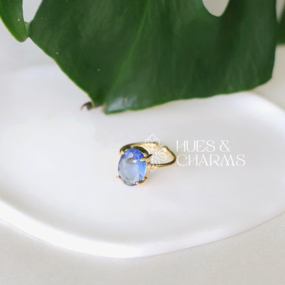 GLOSSY TWILIGHT OVAL ADJUSTABLE RING (COLOURS AVAILABLE)