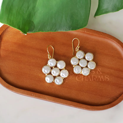 GOLDEN 7 PEARL CELESTE DROP EARRINGS