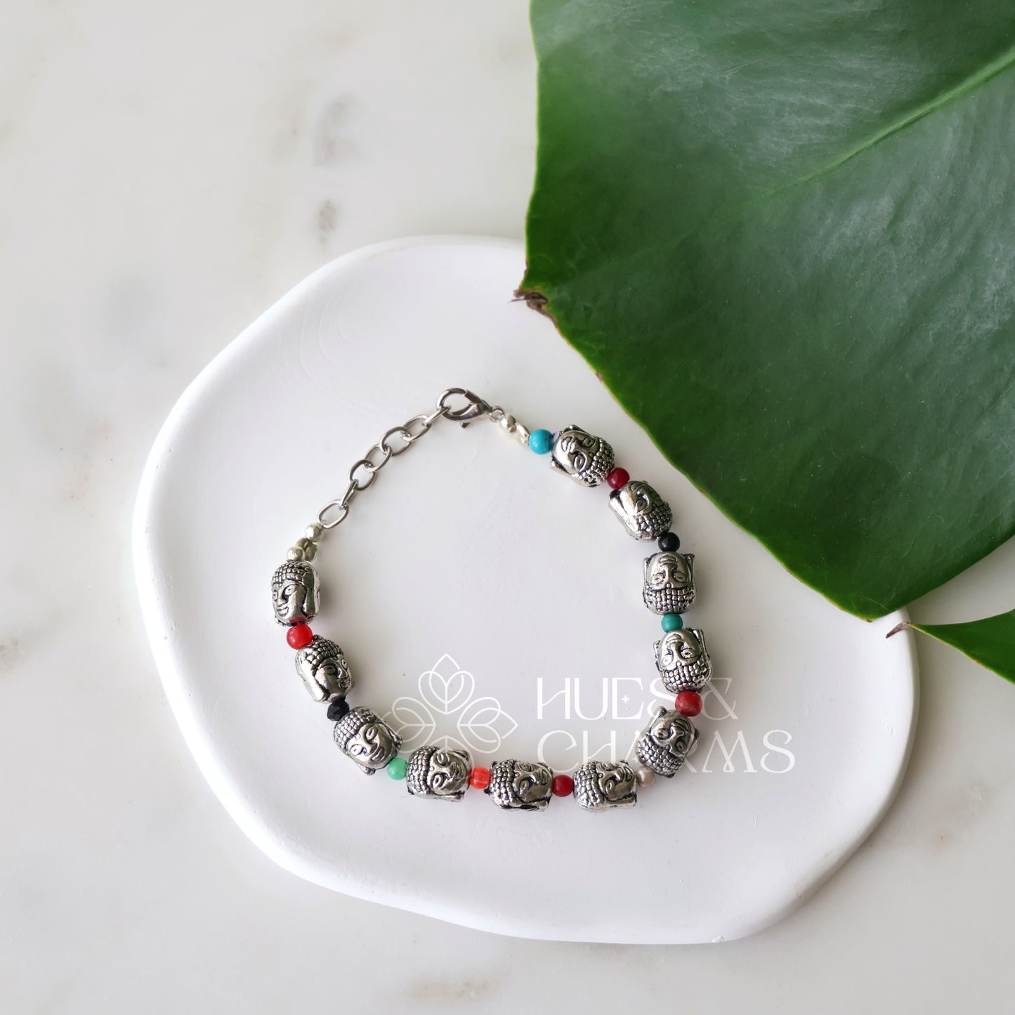 OXIDISED MOTIF AND BEADS ADJUSTABLE BRACELET (OPTIONS AVAILABLE)