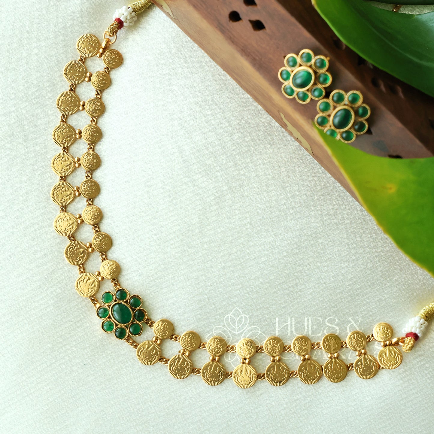 GOLDEN SOWBHAGYA LAKSHMI COIN CHOKER SET (Colours available)