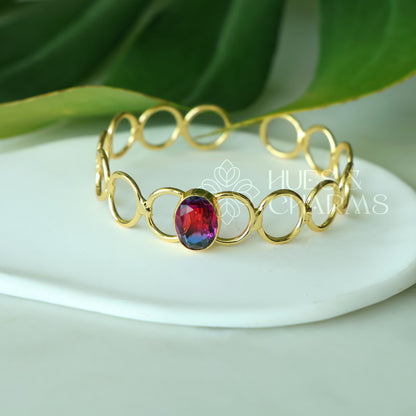 GOLDEN GLOSSY SYMPHONY ADJUSTABLE BANGLE(COLOURS AVAILABLE)