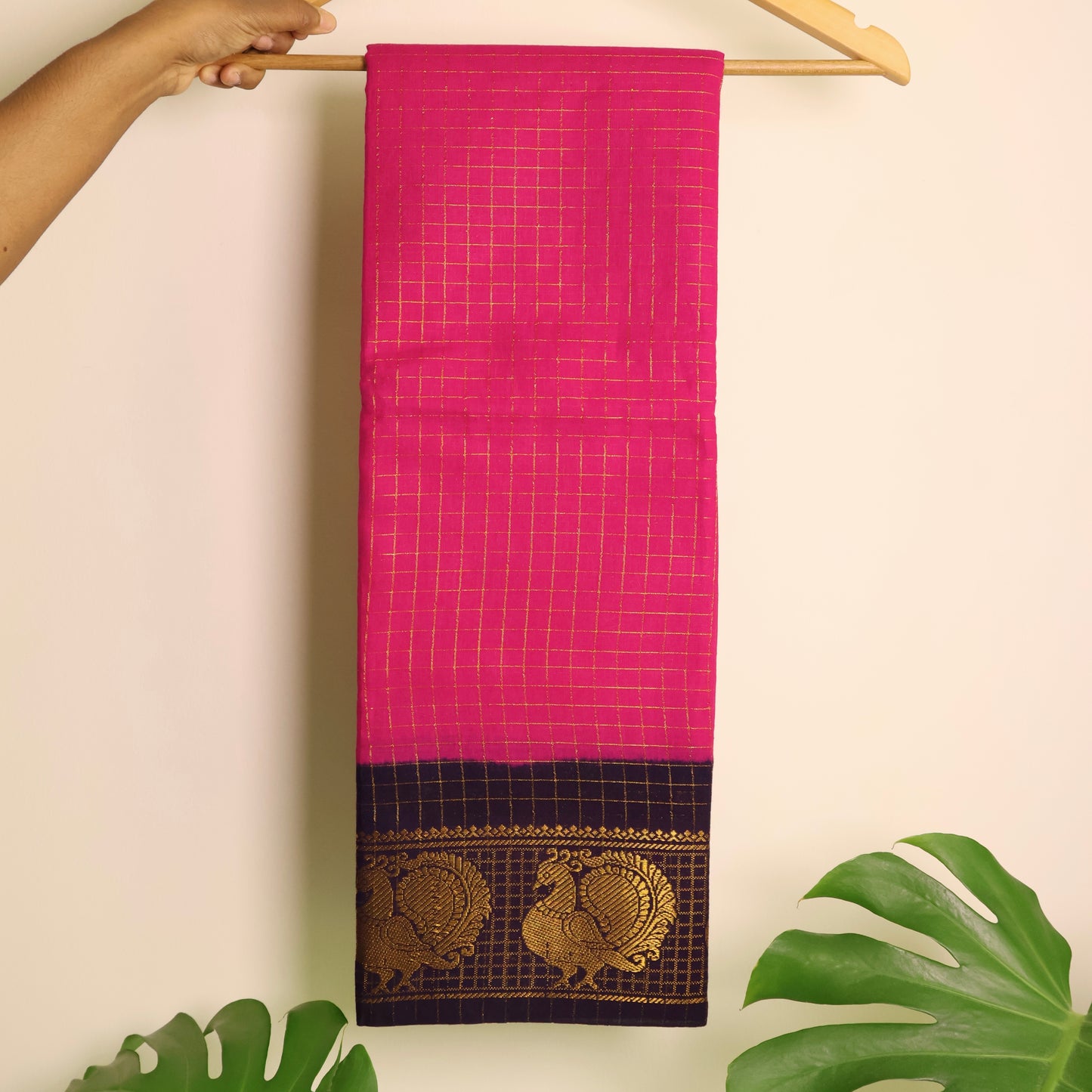 MADURAI SUNGUDI SAREE (Pink & deep blue)