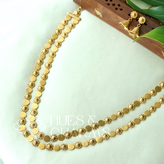 GOLDEN LAKSHMI COIN AND MANGO MOTIF HARAM SET (Copy)