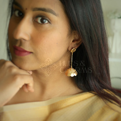 GOLDEN TARANGINI COIN JHUMKA (NON IDOL VERSION) | GOLD PLATED