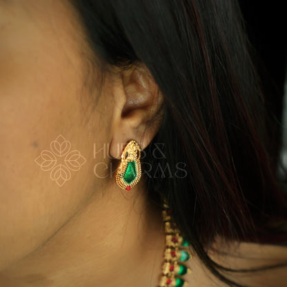 GOLDEN PALAKKA LAKSHMI HARAM SET (Colours available)