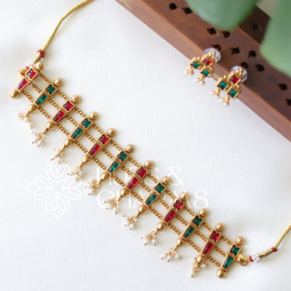 GOLDEN 3 LAYER KEMP CHOKER SET