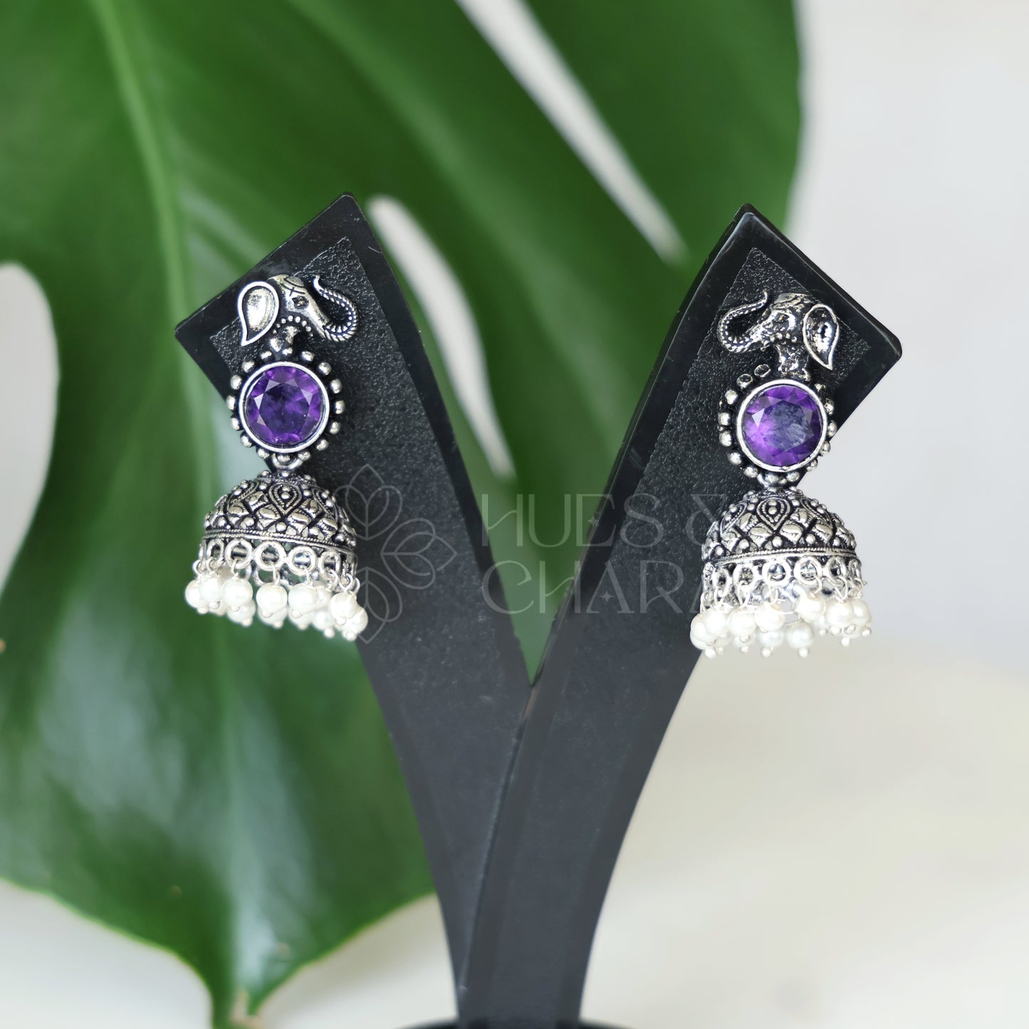 OXIDISED ELEPHANT JHUMKAS( COLOURS AVAILABLE )