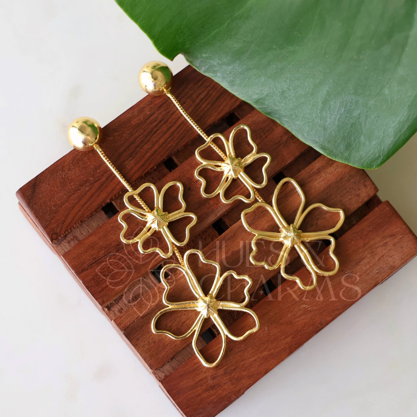 GOLDEN MEADOW PETALS DROP EARRINGS