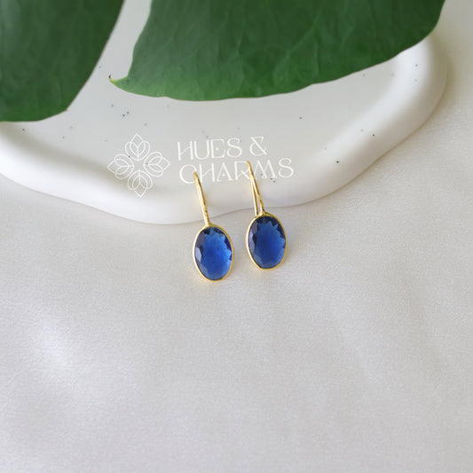 GOLDEN OVAL GLOSSY DROP EARRING (COLOURS AVAILABLE)