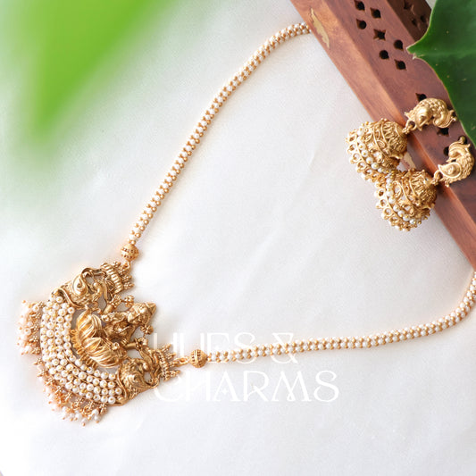 TRADITIONAL PADMA LAKSHMI PEARL HARAM SET