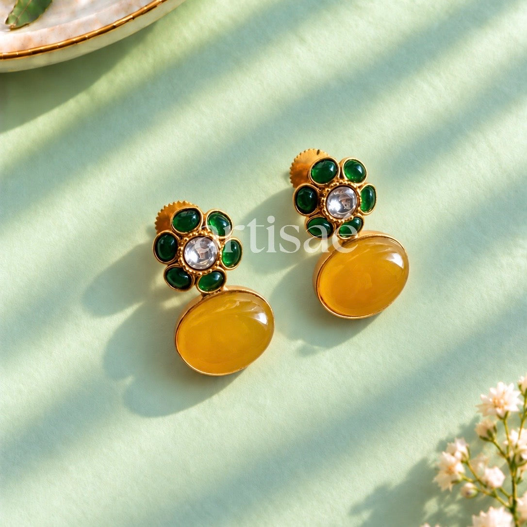 FIORELLE NATURAL STONE CHOKER SET - CITRINE