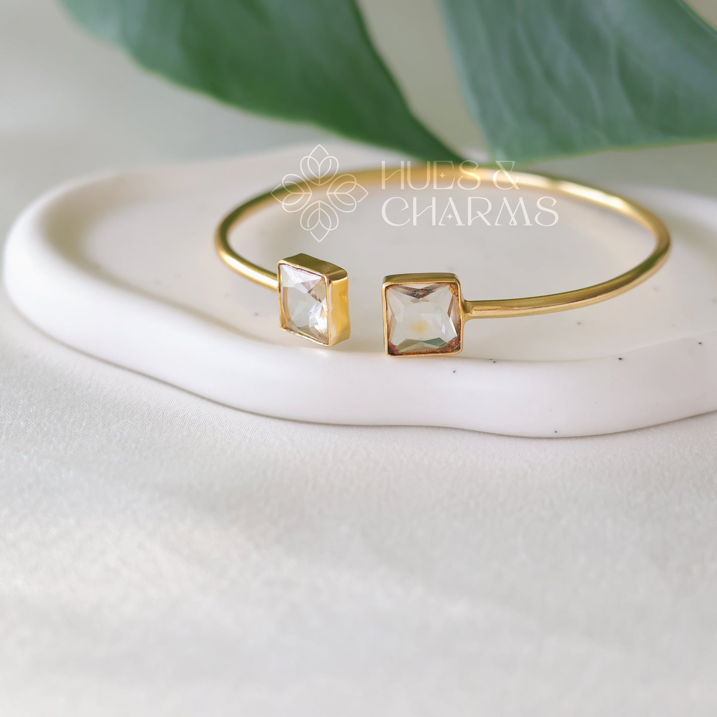 GOLDEN ADJUSTABLE SQUARE BANGLE (COLOURS AVAILABLE)