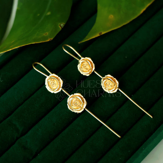 GOLDEN TWIN ROSEE EAR CUFF