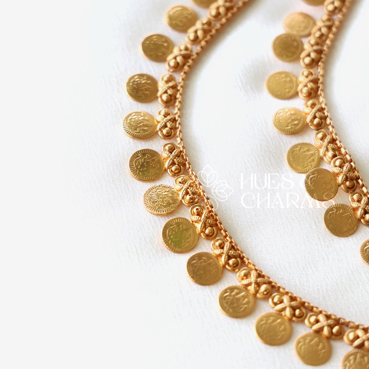 TRADITIONAL 2 LAYER GOLDEN LAKSHMI COIN NECKLACE SET