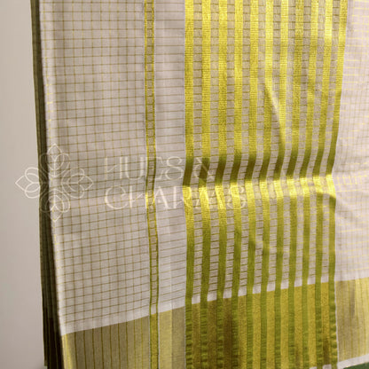KERALA KASAVU HANDLOOM CHECKED SAREE