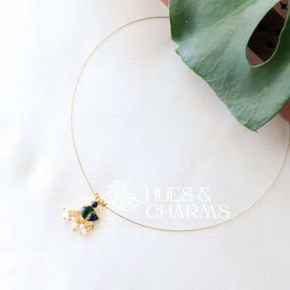 GOLDEN DUCK CHARM FLOATING NECKPIECE (COLOURS AVAILABLE)