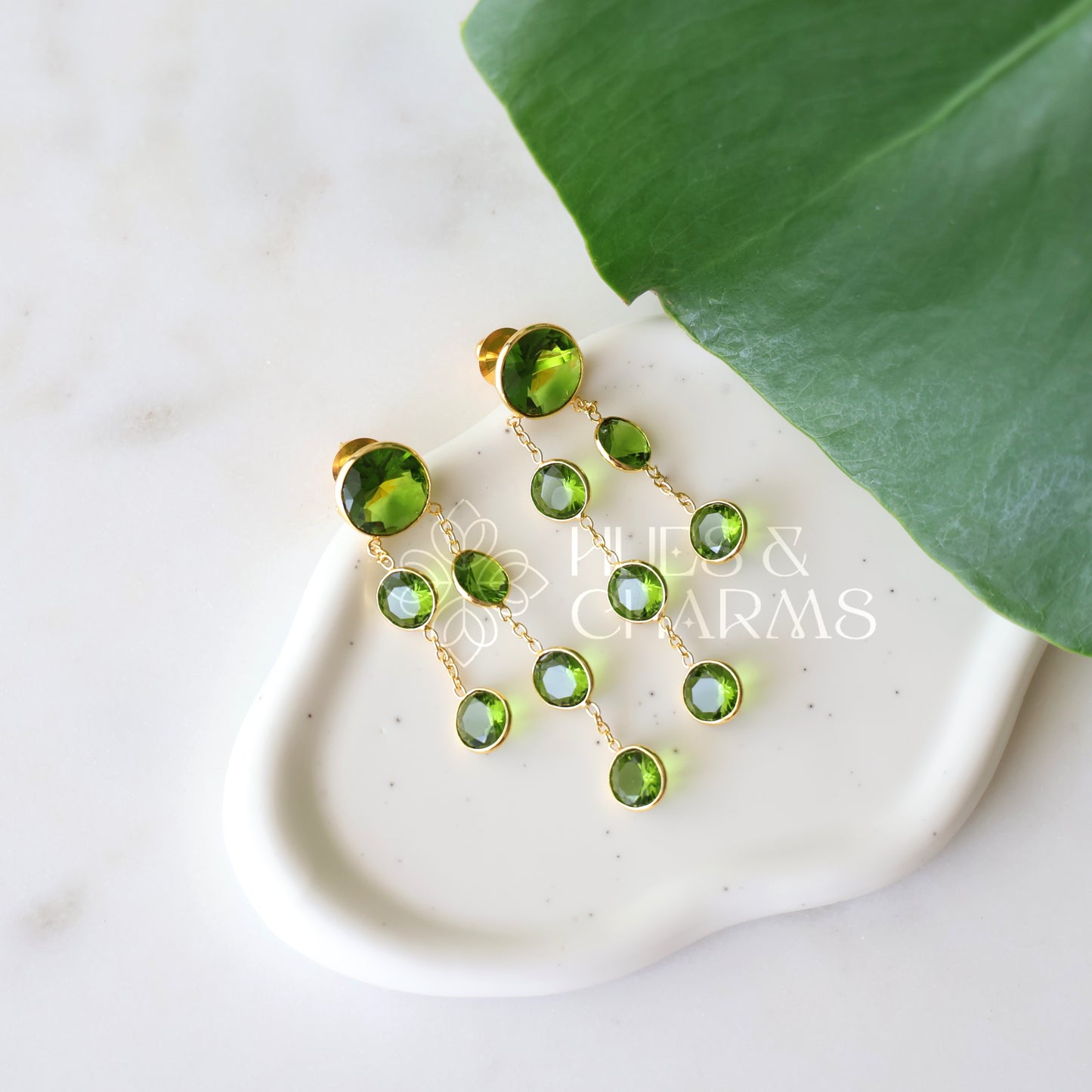 GLOSSY ROYAL AZURE FALL EARRINGS (COLOURS AVAILABLE)