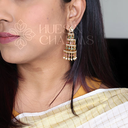 GOLDEN AD STEP JHUMKA| PREMIUM JEWELLERY