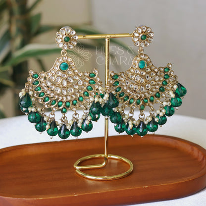 ELEGANT CLASSIC EARRINGS -GREEN